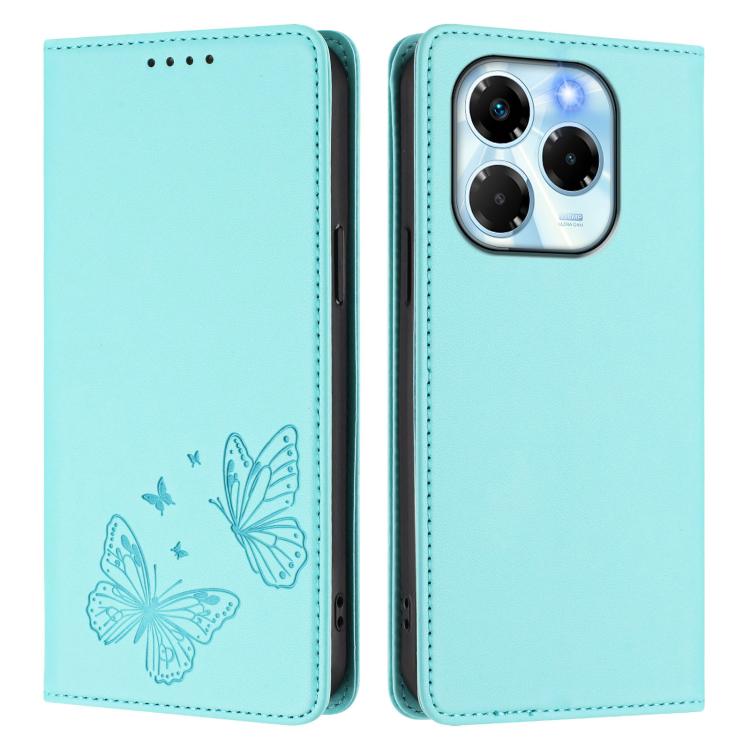 For Infinix Note 40X 5G Strong Magnetic Dual Butterfly RFID Vegan Leather Phone Case
