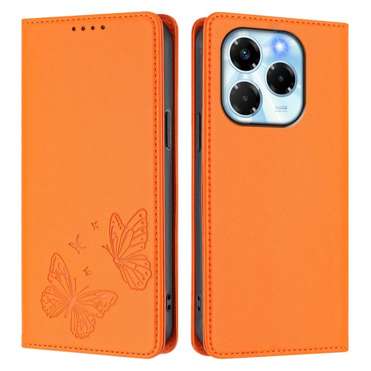 For Infinix Note 40X 5G Strong Magnetic Dual Butterfly RFID Vegan Leather Phone Case