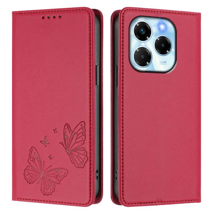 For Infinix Note 40X 5G Strong Magnetic Dual Butterfly RFID Vegan Leather Phone Case