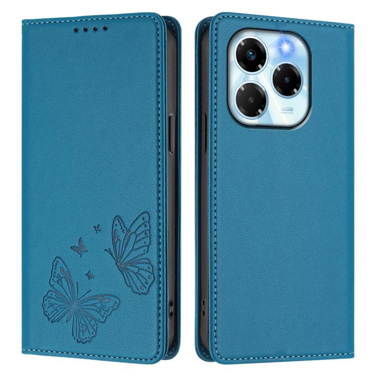 For Infinix Note 40X 5G Strong Magnetic Dual Butterfly RFID Vegan Leather Phone Case