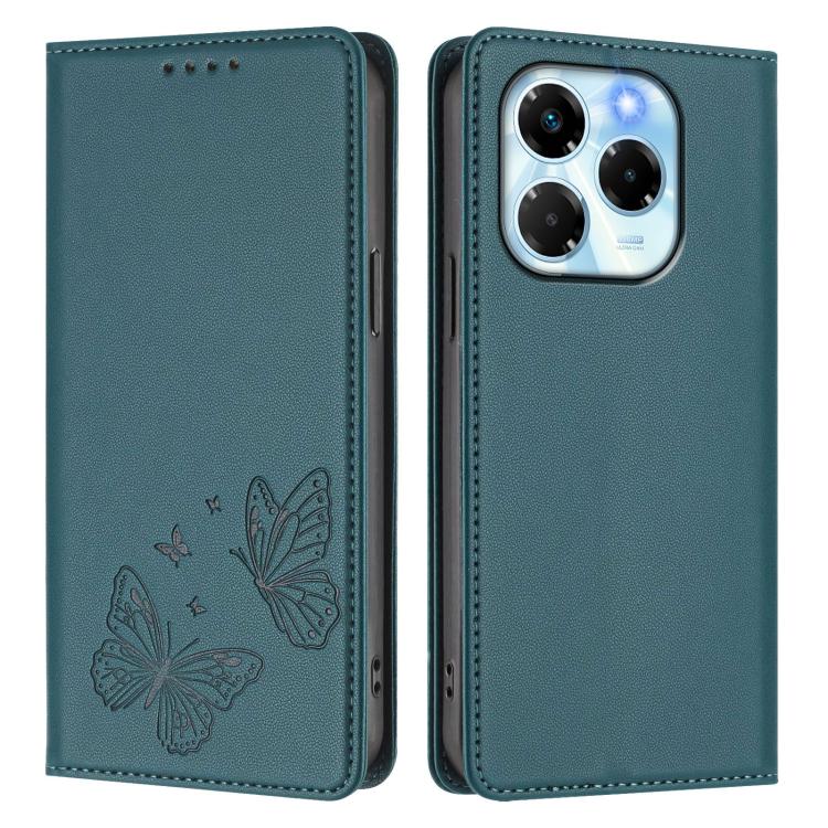 For Infinix Note 40X 5G Strong Magnetic Dual Butterfly RFID Vegan Leather Phone Case