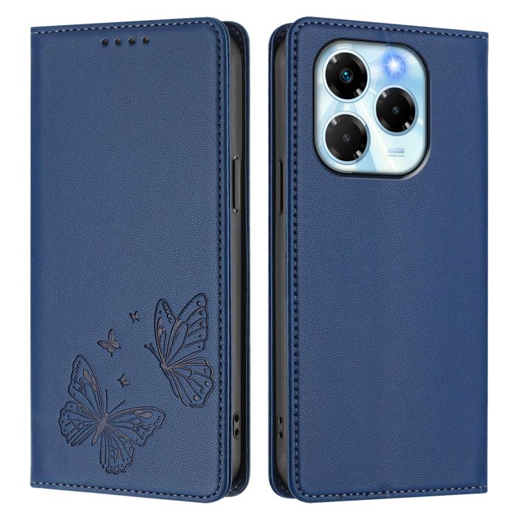 For Infinix Note 40X 5G Strong Magnetic Dual Butterfly RFID Vegan Leather Phone Case