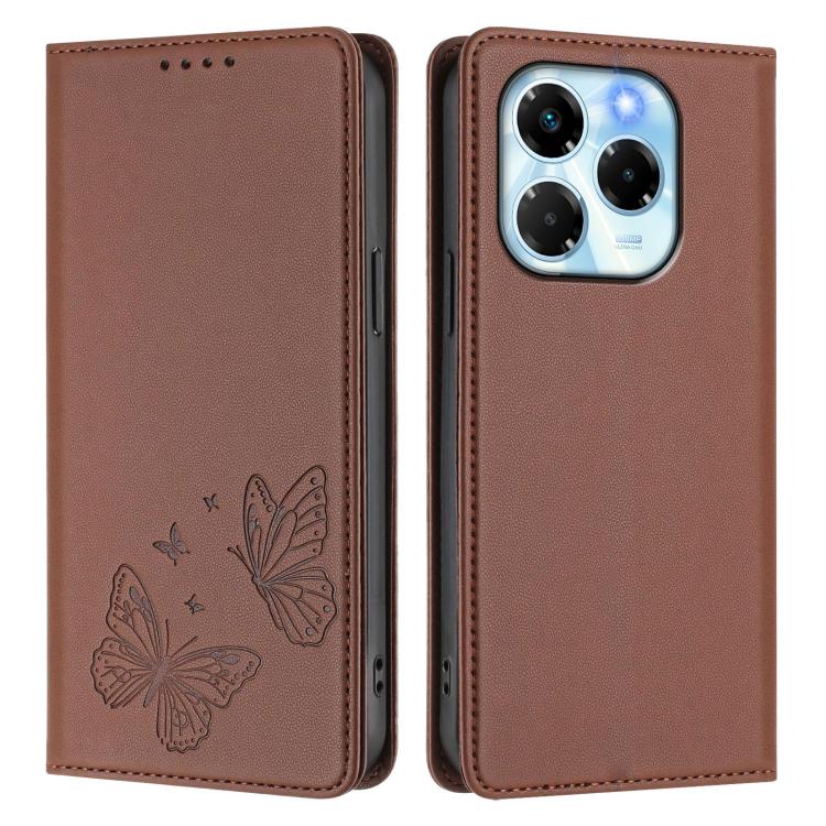 For Infinix Note 40X 5G Strong Magnetic Dual Butterfly RFID Vegan Leather Phone Case