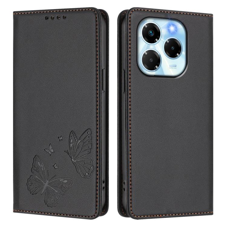 For Infinix Note 40X 5G Strong Magnetic Dual Butterfly RFID Vegan Leather Phone Case