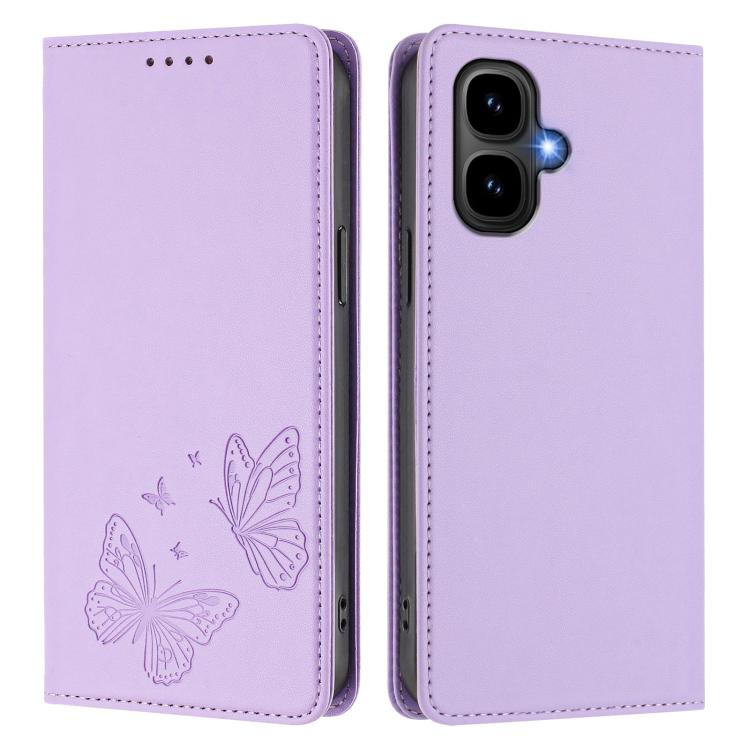 For Infinix Smart 10 4G / Tecno Pop 10 Strong Magnetic Dual Butterfly RFID Vegan Leather Phone Case