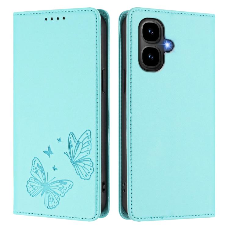 For Infinix Smart 10 4G / Tecno Pop 10 Strong Magnetic Dual Butterfly RFID Vegan Leather Phone Case