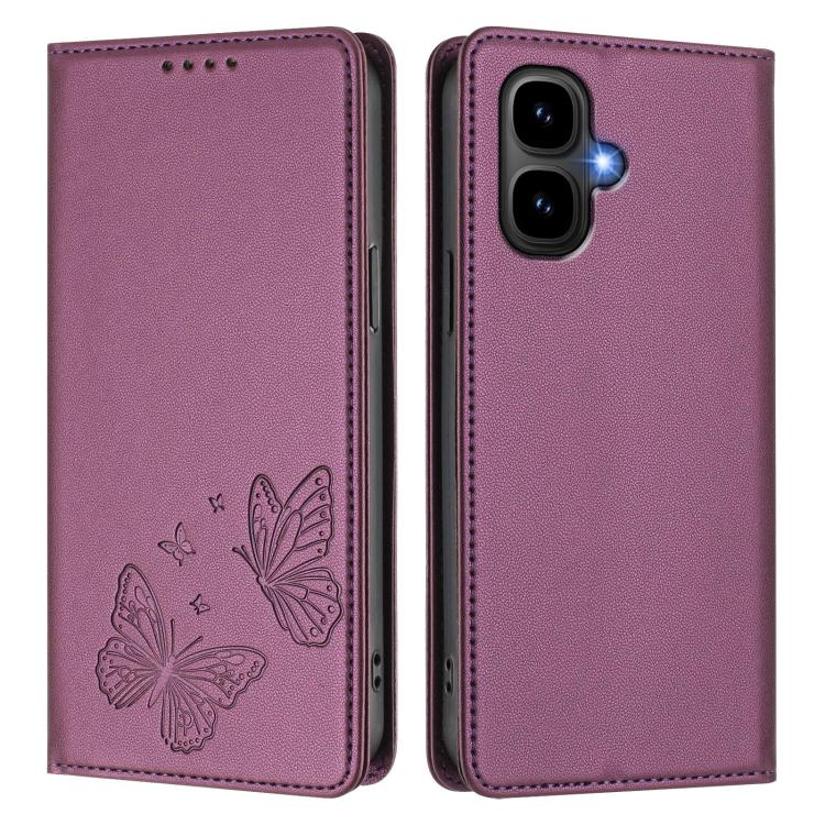For Infinix Smart 10 4G / Tecno Pop 10 Strong Magnetic Dual Butterfly RFID Vegan Leather Phone Case