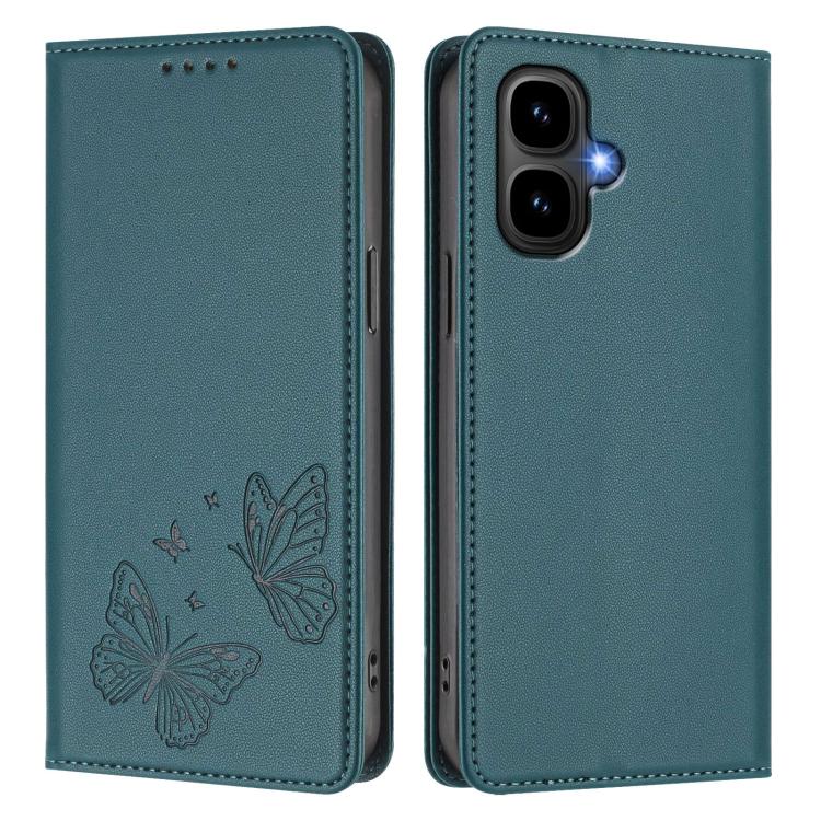 For Infinix Smart 10 4G / Tecno Pop 10 Strong Magnetic Dual Butterfly RFID Vegan Leather Phone Case