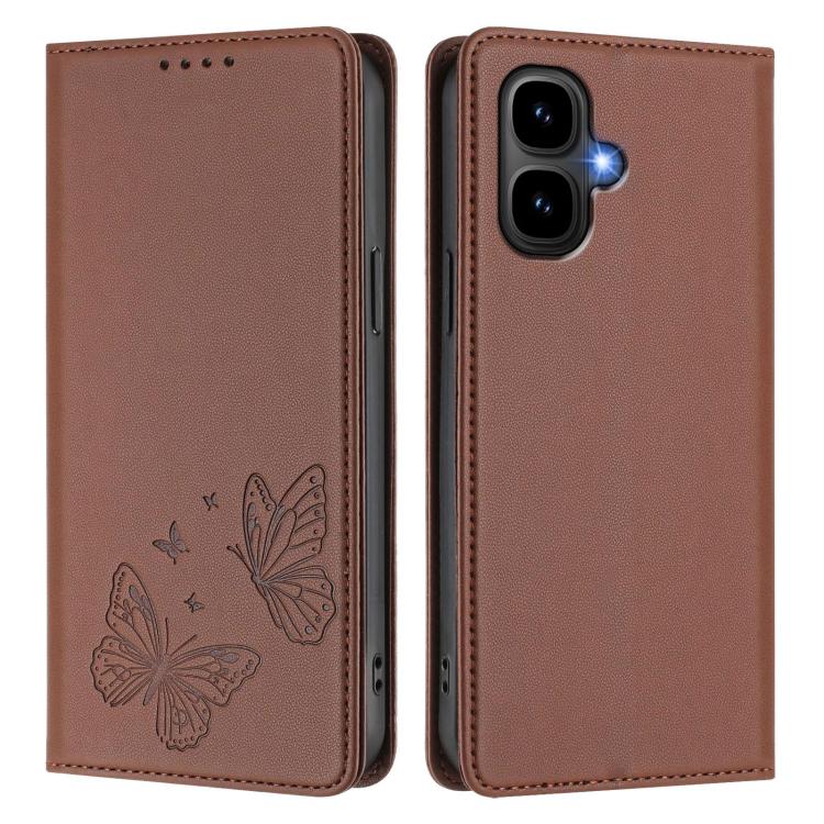 For Infinix Smart 10 4G / Tecno Pop 10 Strong Magnetic Dual Butterfly RFID Vegan Leather Phone Case