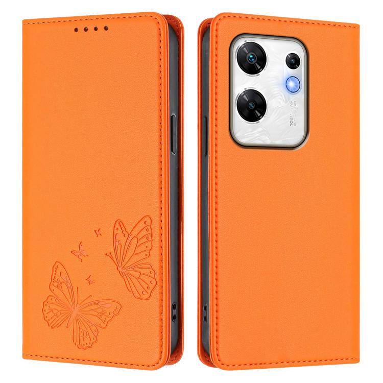 For Infinix Zero 30 4G Strong Magnetic Dual Butterfly RFID Vegan Leather Phone Case