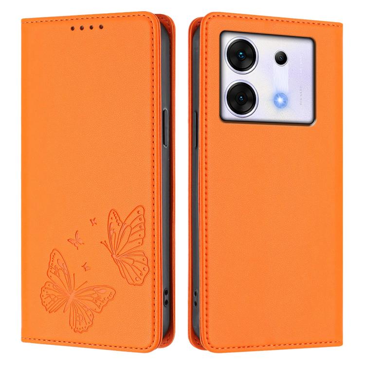 For Infinix Zero 30 5G Strong Magnetic Dual Butterfly RFID Vegan Leather Phone Case