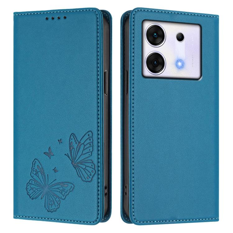 For Infinix Zero 30 5G Strong Magnetic Dual Butterfly RFID Vegan Leather Phone Case