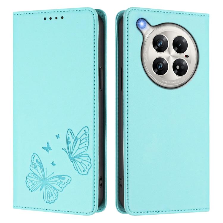 For Infinix Zero 40 4G / Zero 40 5G Strong Magnetic Dual Butterfly RFID Vegan Leather Phone Case