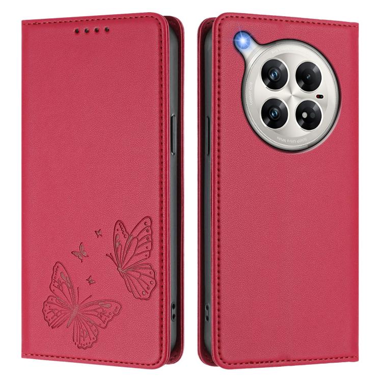 For Infinix Zero 40 4G / Zero 40 5G Strong Magnetic Dual Butterfly RFID Vegan Leather Phone Case