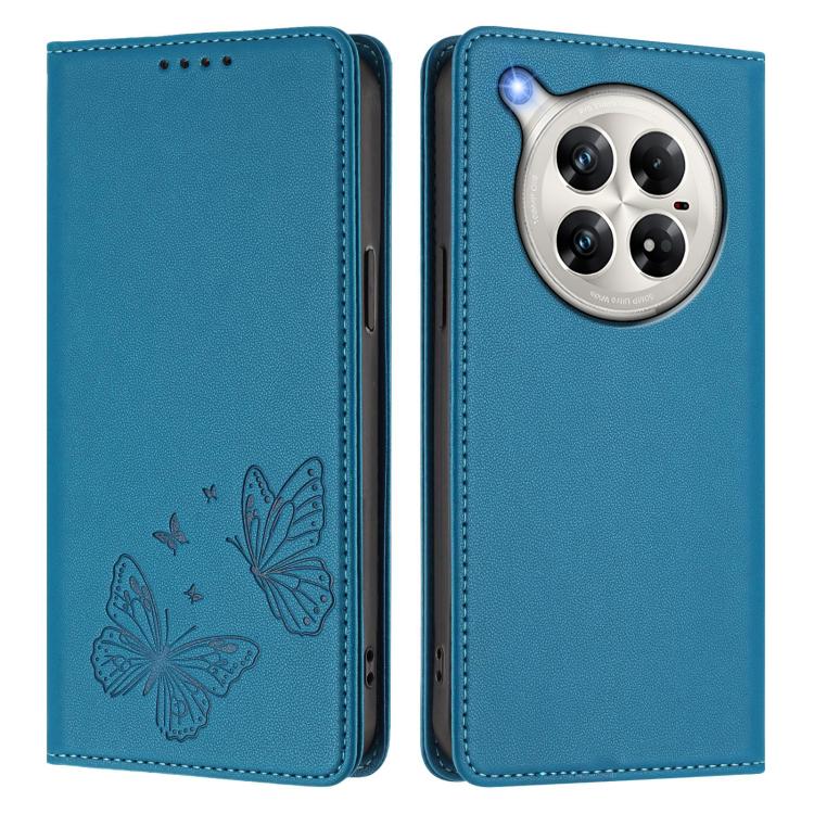For Infinix Zero 40 4G / Zero 40 5G Strong Magnetic Dual Butterfly RFID Vegan Leather Phone Case