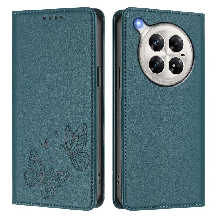 For Infinix Zero 40 4G / Zero 40 5G Strong Magnetic Dual Butterfly RFID Vegan Leather Phone Case