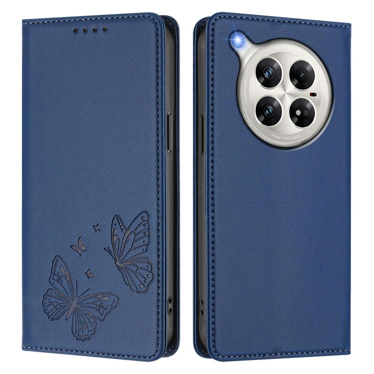 For Infinix Zero 40 4G / Zero 40 5G Strong Magnetic Dual Butterfly RFID Vegan Leather Phone Case