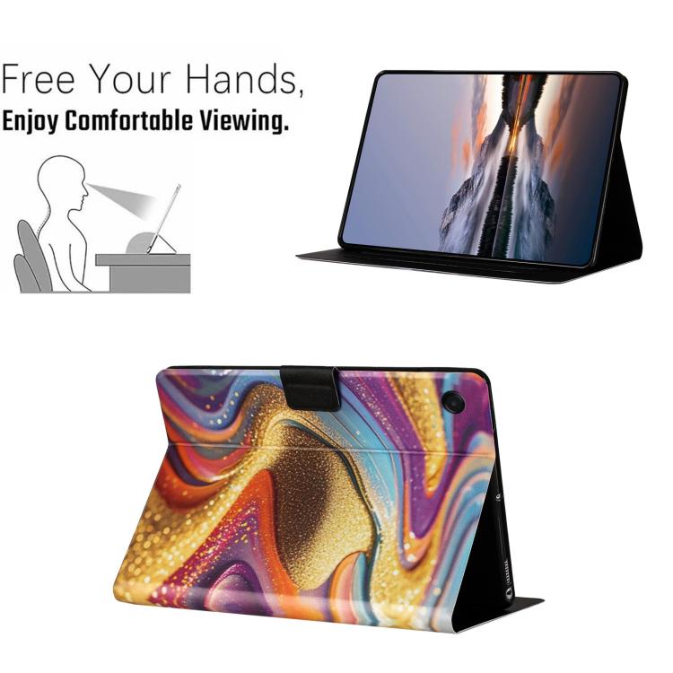 For Samsung Galaxy Tab A11+ / A9+ Litchi Texture Voltage Painted Vegan Leather Smart Tablet Case