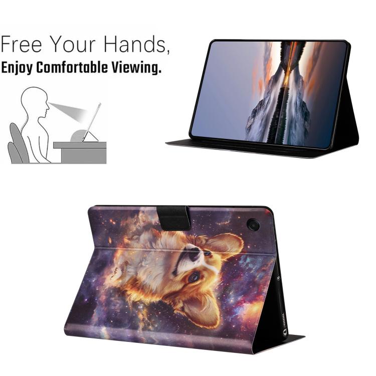 For Samsung Galaxy Tab A11+ / A9+ Litchi Texture Voltage Painted Vegan Leather Smart Tablet Case