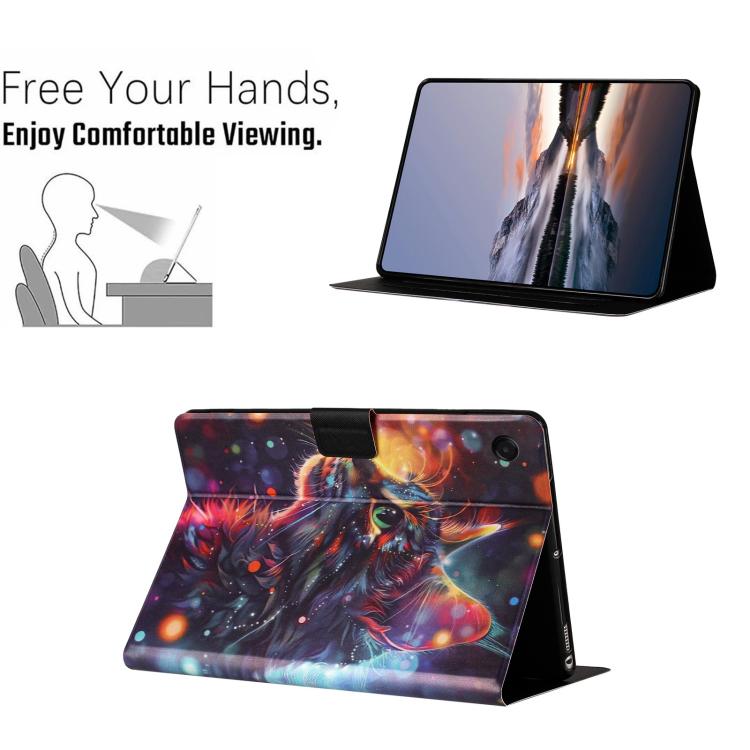 For Samsung Galaxy Tab A11+ / A9+ Litchi Texture Voltage Painted Vegan Leather Smart Tablet Case