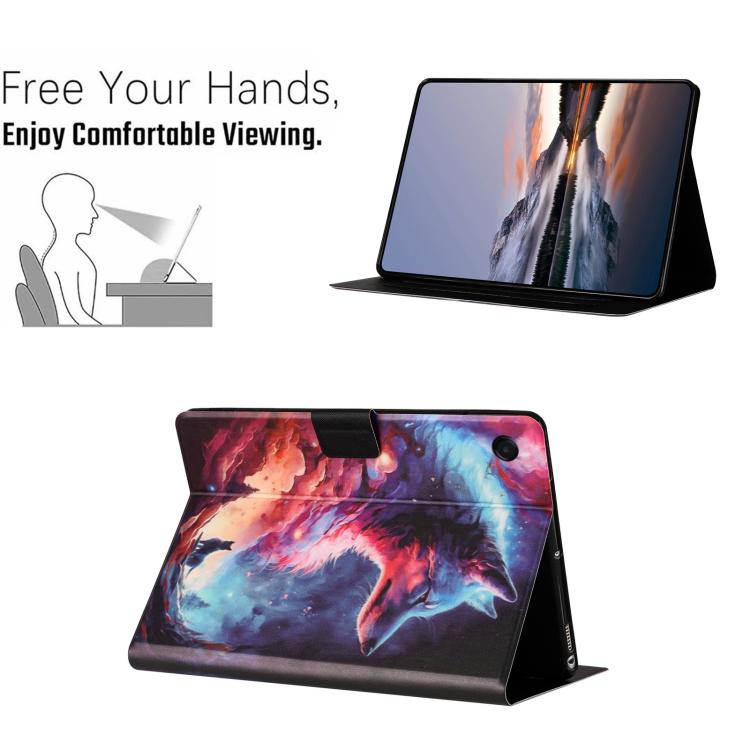 For Samsung Galaxy Tab A11+ / A9+ Litchi Texture Voltage Painted Vegan Leather Smart Tablet Case