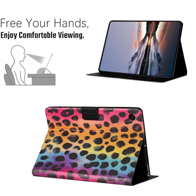 For Samsung Galaxy Tab A11+ / A9+ Litchi Texture Voltage Painted Vegan Leather Smart Tablet Case