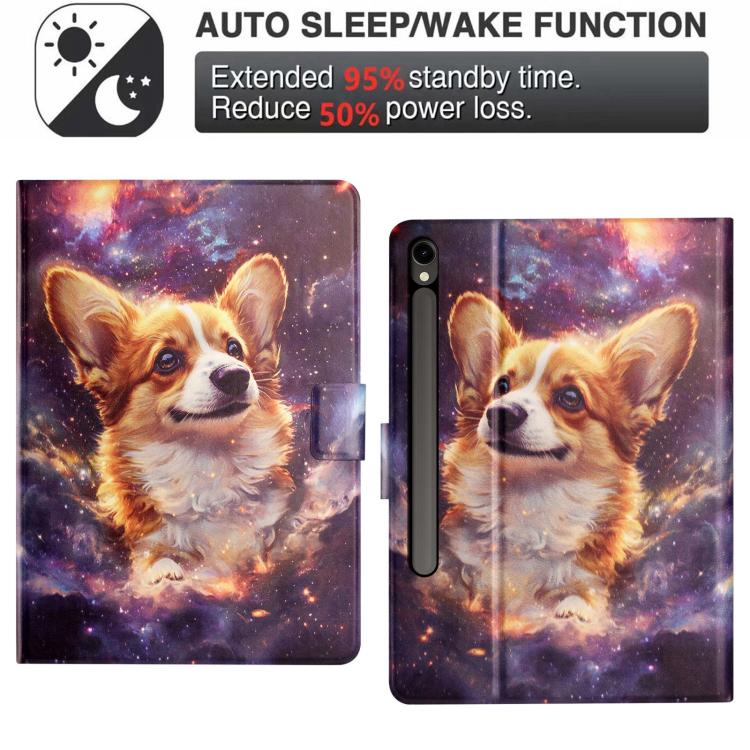 For Samsung Galaxy Tab S9 FE / S10 FE Litchi Texture Voltage Painted Vegan Leather Smart Tablet Case