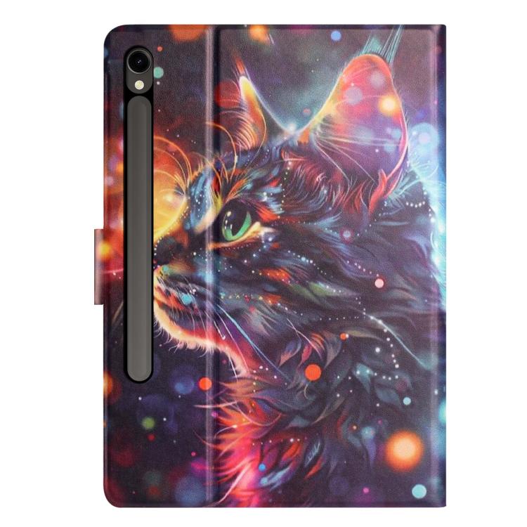 For Samsung Galaxy Tab S9 FE / S10 FE Litchi Texture Voltage Painted Vegan Leather Smart Tablet Case