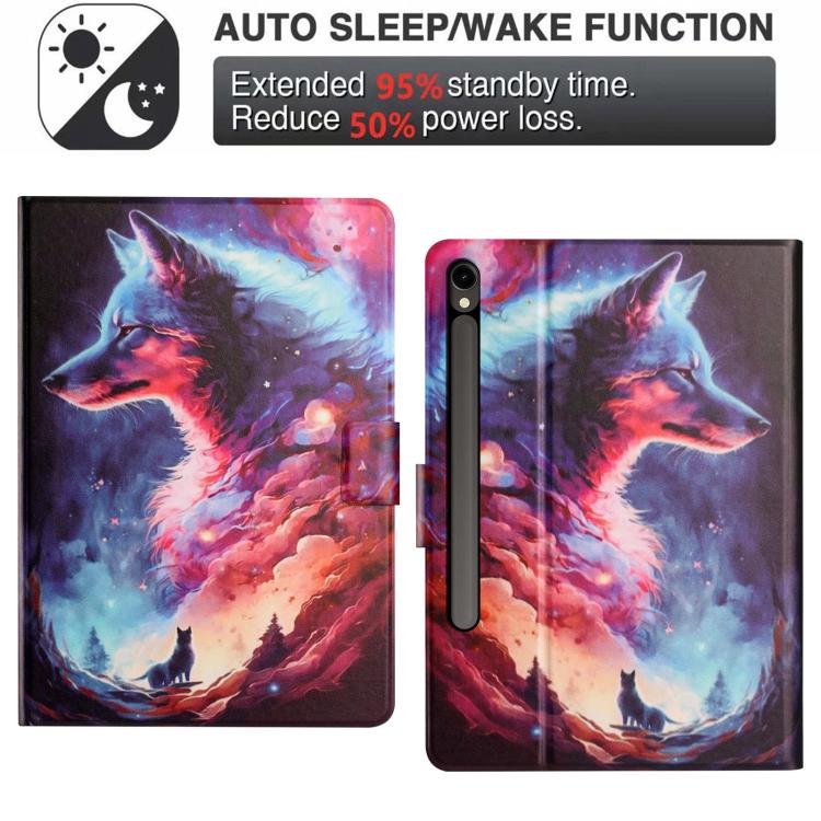 For Samsung Galaxy Tab S9 FE / S10 FE Litchi Texture Voltage Painted Vegan Leather Smart Tablet Case
