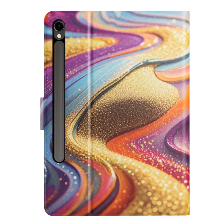 For Samsung Galaxy Tab S10 FE+ Litchi Texture Voltage Painted Vegan Leather Smart Tablet Case