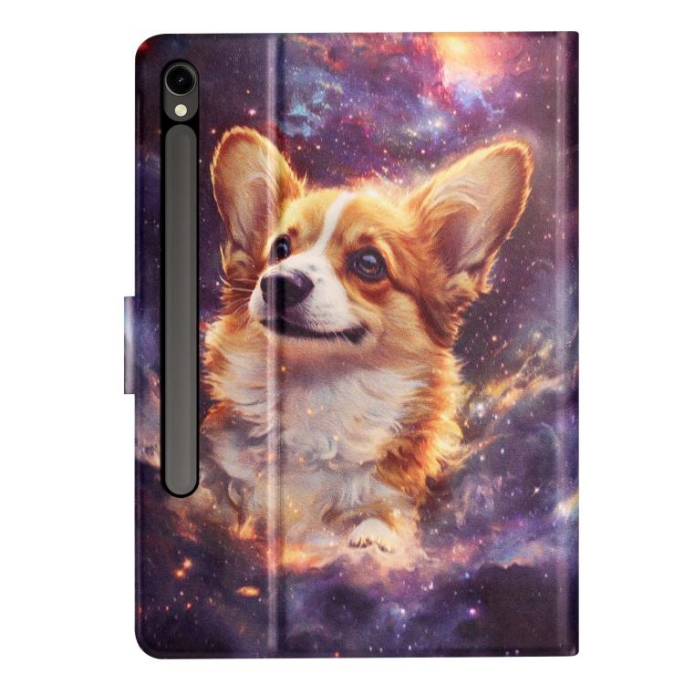 For Samsung Galaxy Tab S10 FE+ Litchi Texture Voltage Painted Vegan Leather Smart Tablet Case