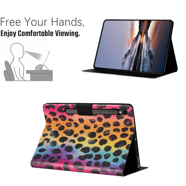 For Samsung Galaxy Tab S10 FE+ Litchi Texture Voltage Painted Vegan Leather Smart Tablet Case
