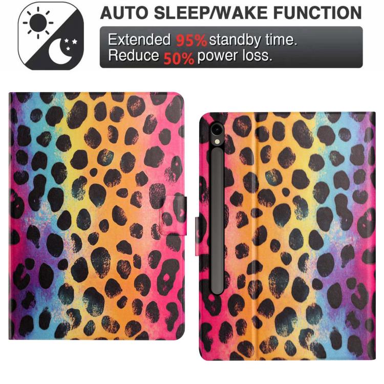 For Samsung Galaxy Tab S10 FE+ Litchi Texture Voltage Painted Vegan Leather Smart Tablet Case