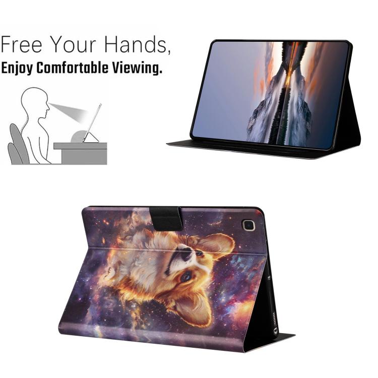 For Samsung Galaxy Tab S6 Lite P610 Litchi Texture Voltage Painted Vegan Leather Smart Tablet Case