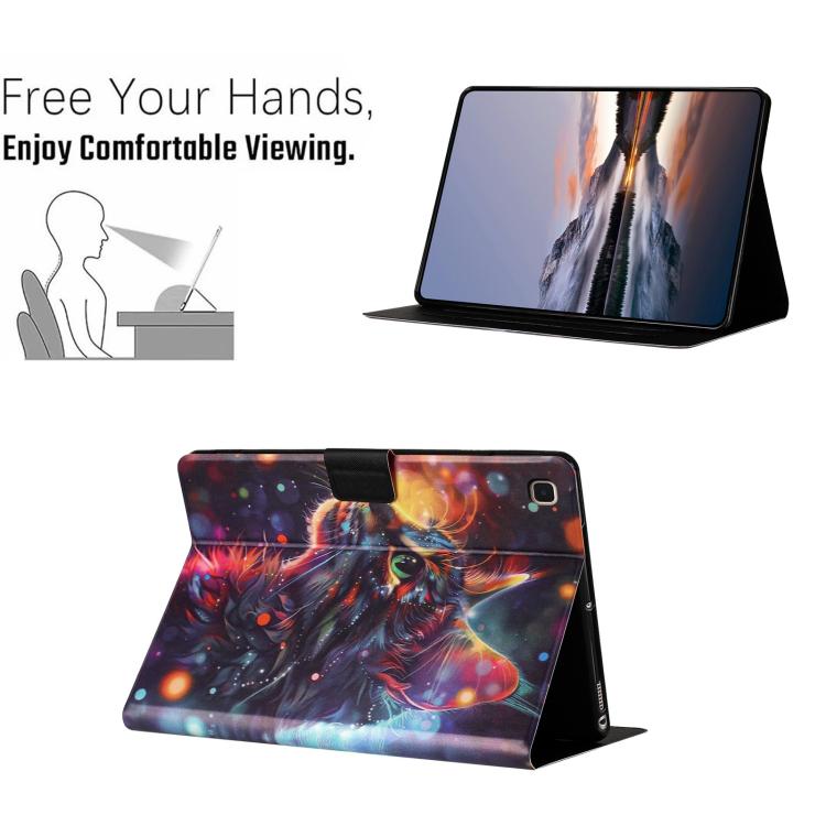For Samsung Galaxy Tab S6 Lite P610 Litchi Texture Voltage Painted Vegan Leather Smart Tablet Case