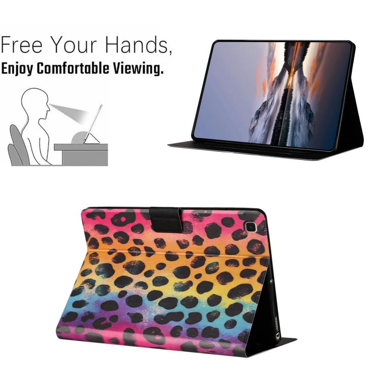 For Samsung Galaxy Tab S6 Lite P610 Litchi Texture Voltage Painted Vegan Leather Smart Tablet Case