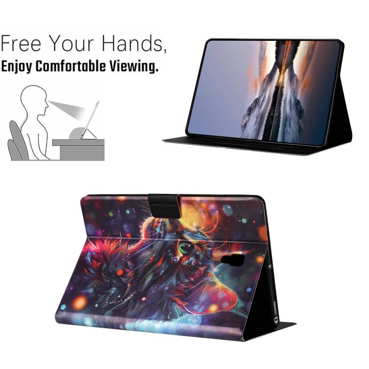 For Samsung Galaxy Tab A 10.5 T590 Litchi Texture Voltage Painted Vegan Leather Smart Tablet Case