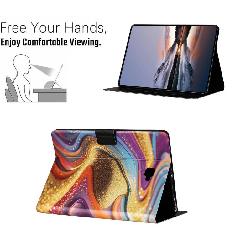 For Samsung Galaxy Tab A 10.1 2016 Litchi Texture Voltage Painted Vegan Leather Smart Tablet Case