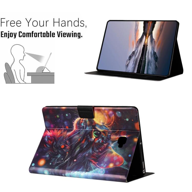 For Samsung Galaxy Tab A 10.1 2016 Litchi Texture Voltage Painted Vegan Leather Smart Tablet Case