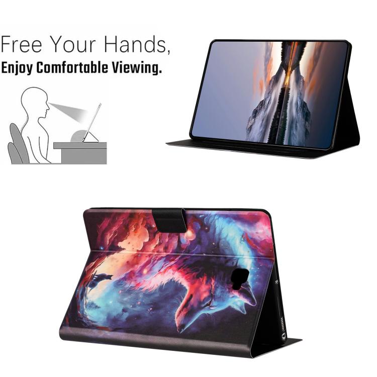 For Samsung Galaxy Tab A 10.1 2016 Litchi Texture Voltage Painted Vegan Leather Smart Tablet Case