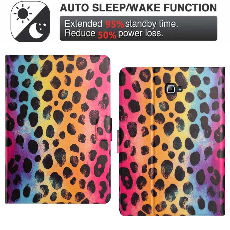 For Samsung Galaxy Tab A 10.1 2016 Litchi Texture Voltage Painted Vegan Leather Smart Tablet Case