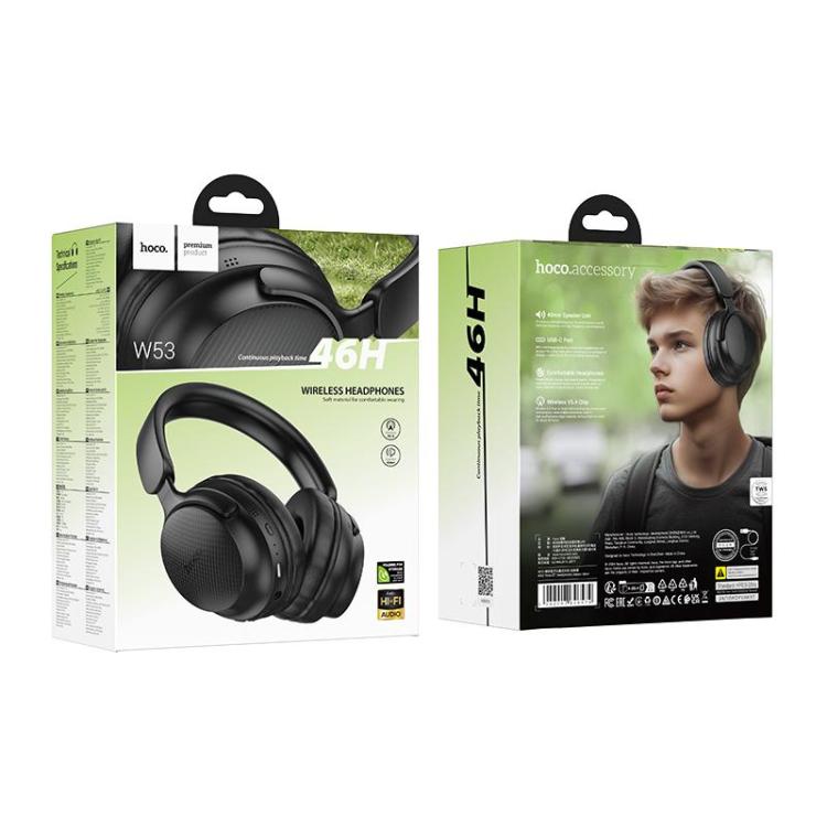 hoco W53 Tone Bluetooth Over-Ear Headphones - Black