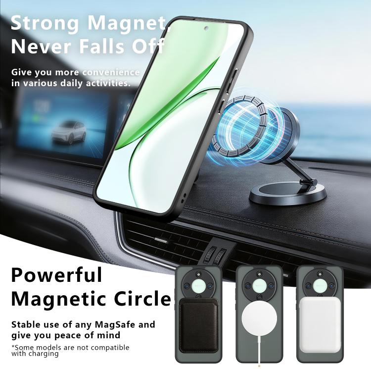 For Honor X70 / X9d / Magic8 Lite Armor Magnetic Holder PC Hybrid TPU Phone Case - Frosted Black