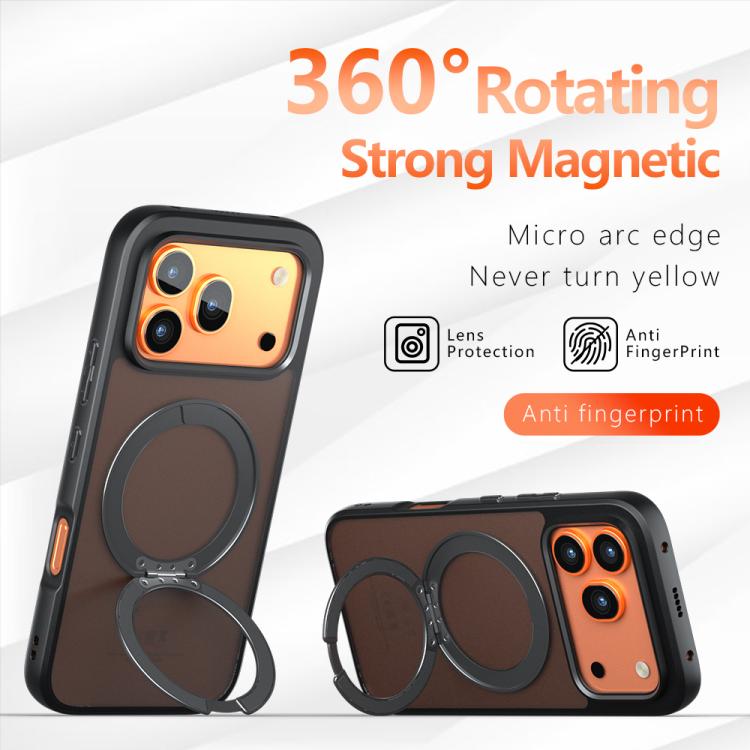 For Honor 600 / 600 Pro Global Armor Magnetic Holder PC Hybrid TPU Phone Case - Frosted Black
