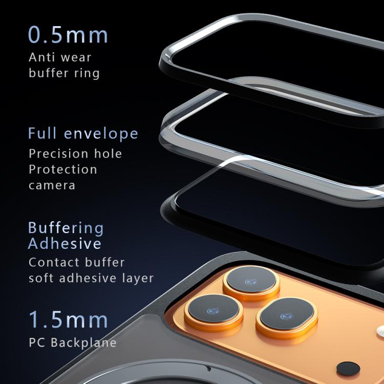 For Honor 600 / 600 Pro Global Armor Magnetic Holder PC Hybrid TPU Phone Case - Frosted Black