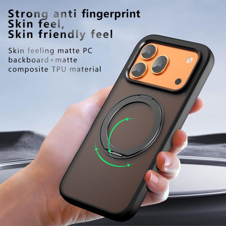 For Honor 600 / 600 Pro Global Armor Magnetic Holder PC Hybrid TPU Phone Case - Frosted Black
