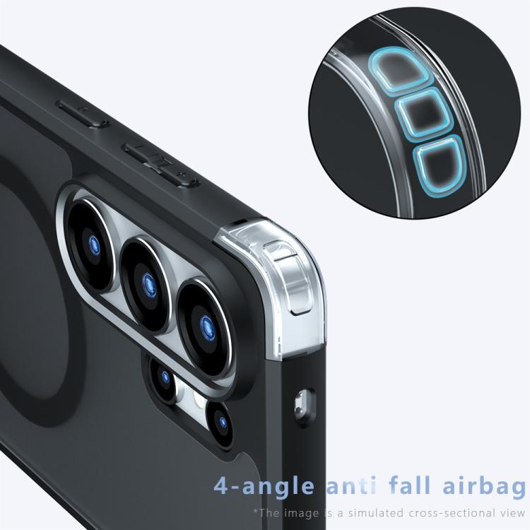 For Samsung Galaxy S26 Ultra 5G Armor Magnetic Holder PC Hybrid TPU Phone Case - Frosted Black