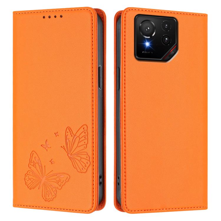 For ASUS ROG Phone 9 / 9 Pro Strong Magnetic Dual Butterfly RFID Vegan Leather Phone Case
