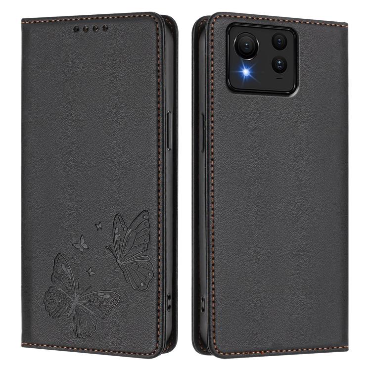 For ASUS Zenfone 11 Ultra Strong Magnetic Dual Butterfly RFID Vegan Leather Phone Case