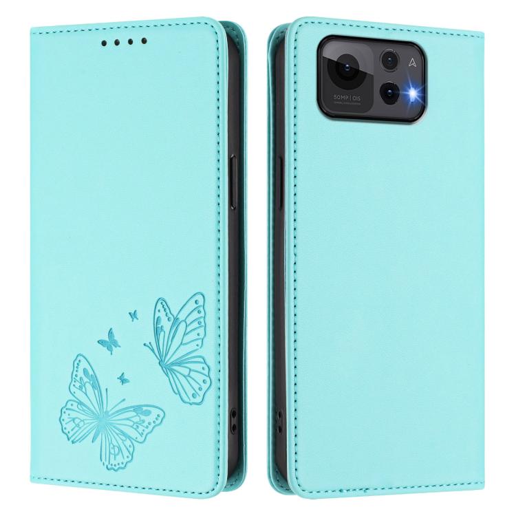 For ASUS Zenfone 12 Ultra Strong Magnetic Dual Butterfly RFID Vegan Leather Phone Case